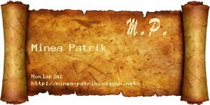 Minea Patrik névjegykártya